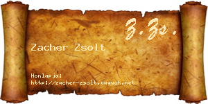 Zacher Zsolt névjegykártya